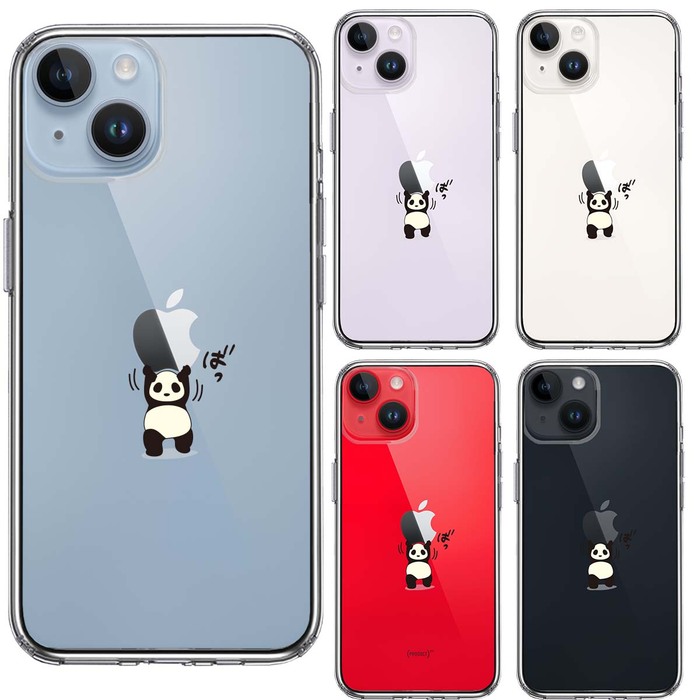 iPhone14Plus ケース クリアパンダ 重量挙げ 努力感 スマホケース 側面ソフト 背面ハード ハイブリッド-1