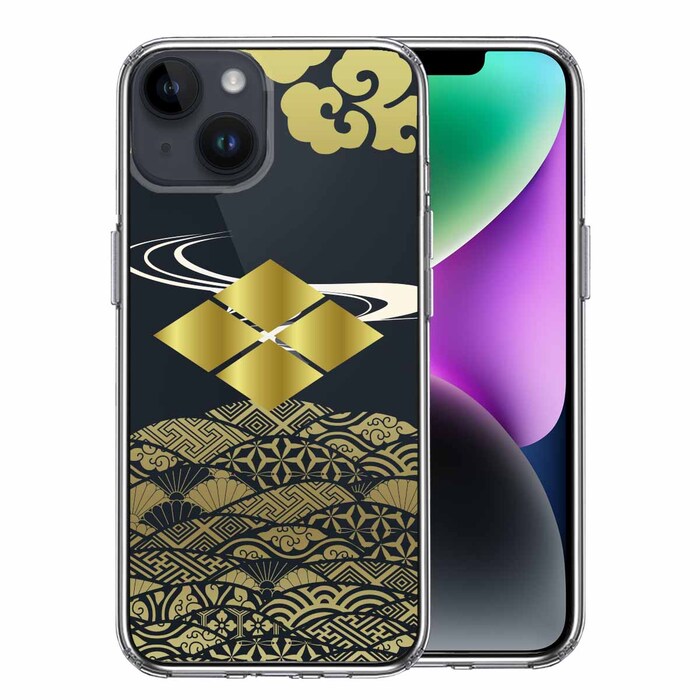 iPhone14Plus ケース クリア武田信玄 武田菱 スマホケース 側面ソフト 背面ハード ハイブリッド-0