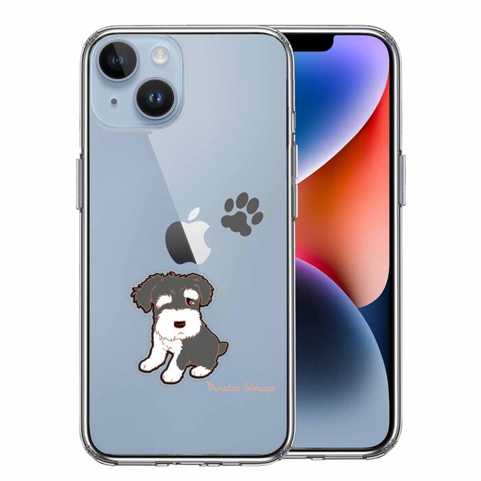 iPhone14Plus ケース クリアシュナウザー 1 スマホケース 側面ソフト 背面ハード ハイブリッド-0