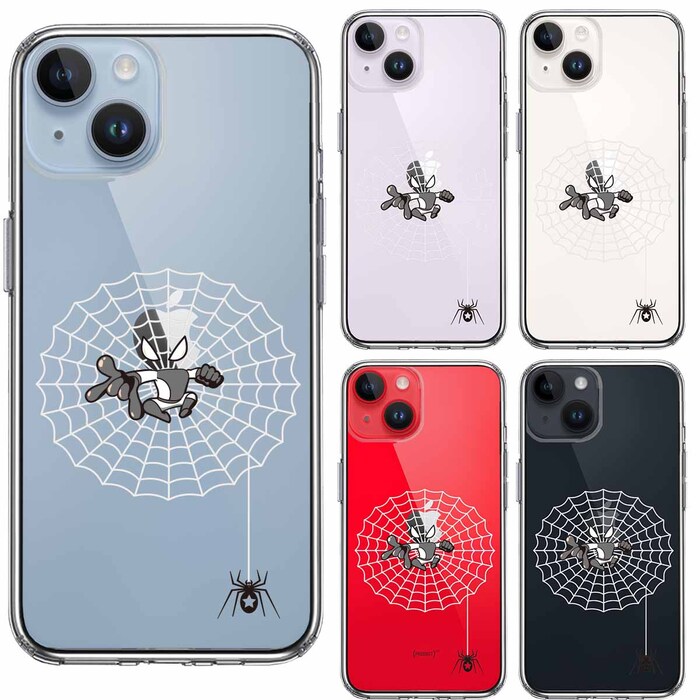 iPhone14Plus ケース クリア映画パロディ 蜘蛛男 スマホケース 側面ソフト 背面ハード ハイブリッド-1
