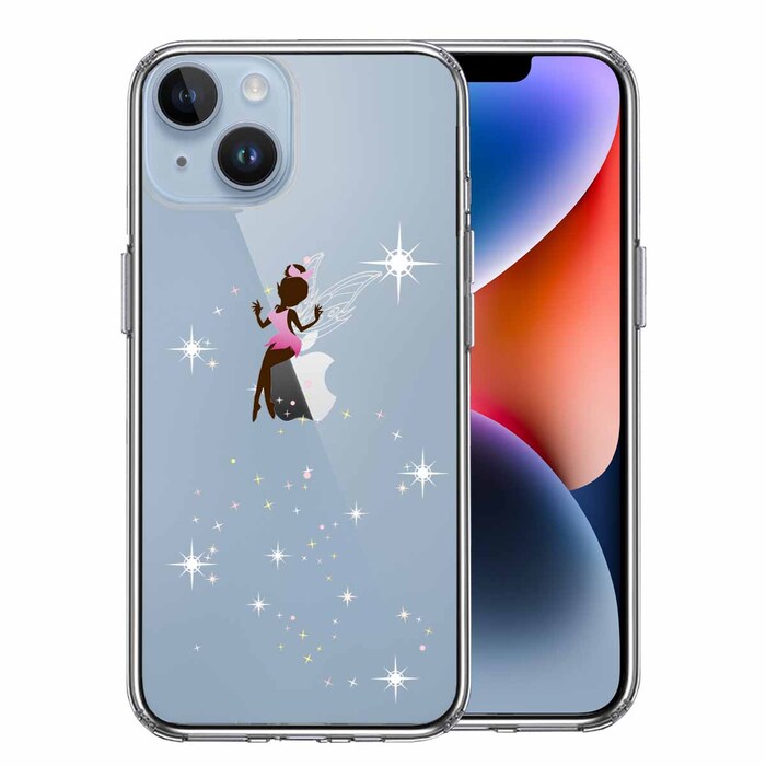 iPhone14Plus ケース クリアピーターパン 妖精 2 スマホケース 側面ソフト 背面ハード ハイブリッド-0