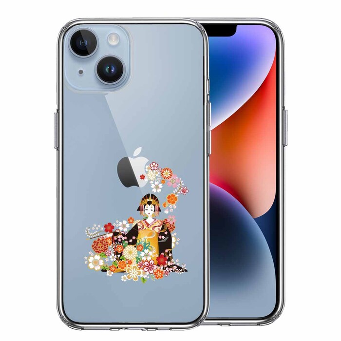 iPhone14Plus ケース クリア花魁 2 スマホケース 側面ソフト 背面ハード ハイブリッド-0