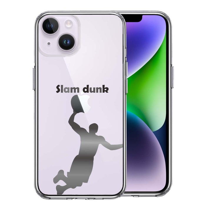 iPhone14Plus ケース クリアバスケットボール スラムダンク スマホケース 側面ソフト 背面ハード ハイブリッド-0
