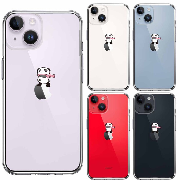 iPhone14Plus ケース クリアさすらい パンダ スマホケース 側面ソフト 背面ハード ハイブリッド-1