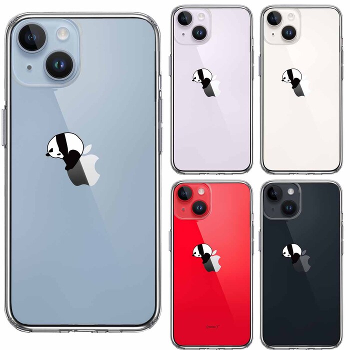 iPhone14Plus ケース クリアパンダ panda 跳び箱 体操 スマホケース 側面ソフト 背面ハード ハイブリッド-1