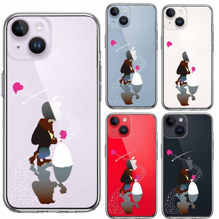iPhone14Plus ケース クリア美女と野獣 星 の 祝福 スマホケース 側面ソフト 背面ハード ハイブリッド-1