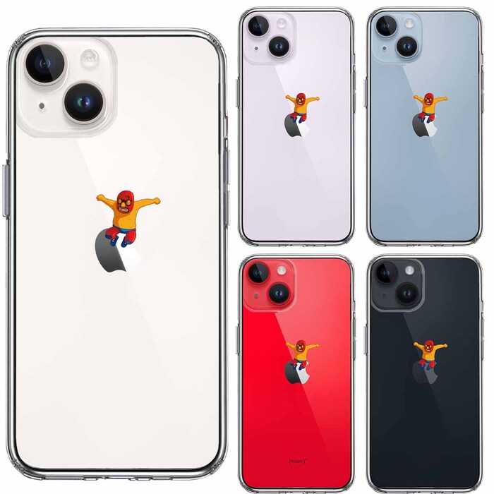 iPhone14Plus ケース クリアジャケット 覆面 プロレスラー スマホケース 側面ソフト 背面ハード ハイブリッド-1