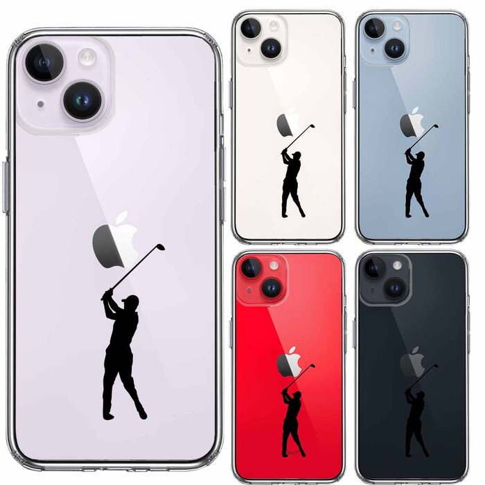 iPhone14Plus ケース クリアゴルフ スマホケース 側面ソフト 背面ハード ハイブリッド-1