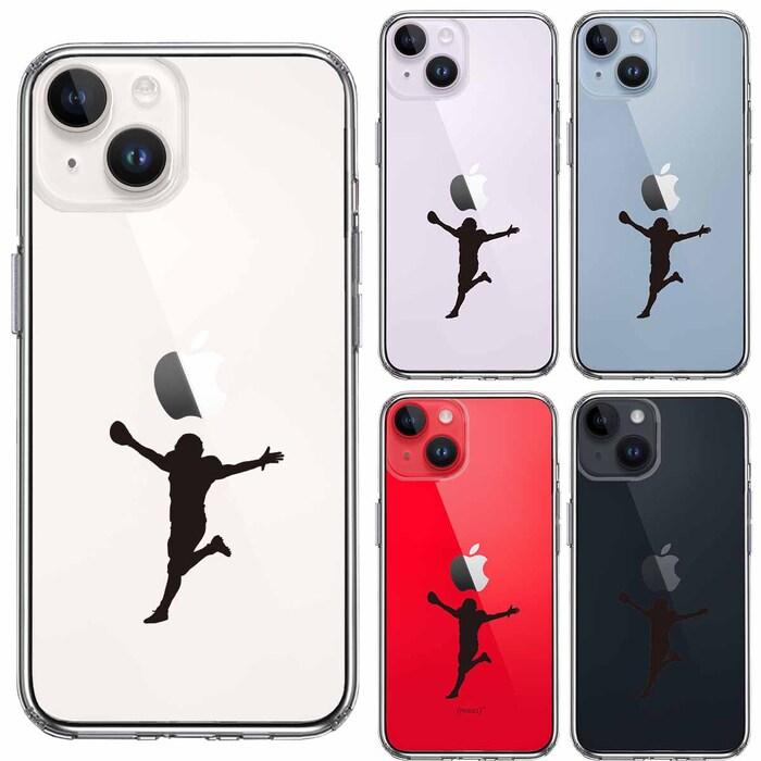 iPhone14Plus ケース クリアタッチダウン 歓喜 スマホケース 側面ソフト 背面ハード ハイブリッド-1
