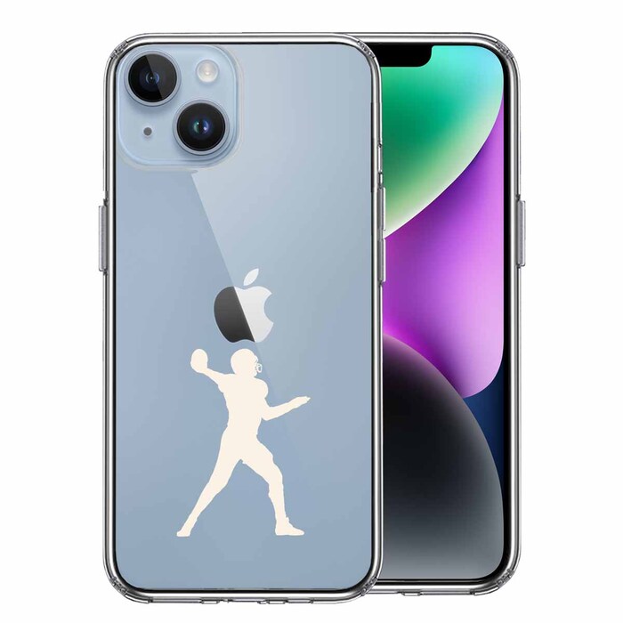 iPhone14Plus ケース クリアクォーターバック ホワイト スマホケース 側面ソフト 背面ハード ハイブリッド-0