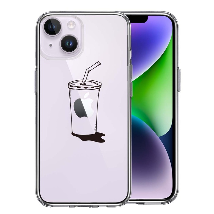 iPhone14Plus ケース クリアアップルジュース スマホケース 側面ソフト 背面ハード ハイブリッド-0