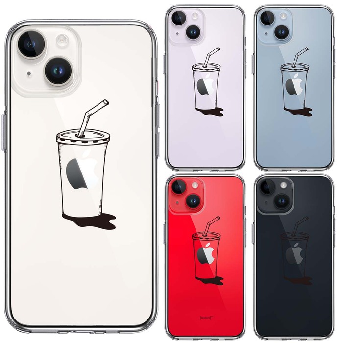 iPhone14Plus ケース クリアアップルジュース スマホケース 側面ソフト 背面ハード ハイブリッド-1