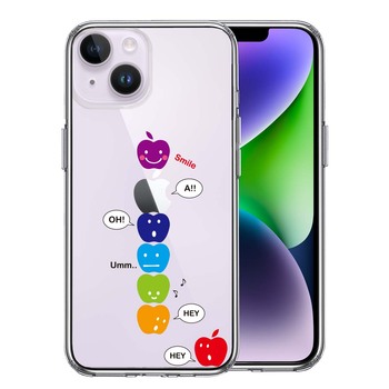 iPhone14Plus ケース クリアAPPLE FACE スマホケース 側面ソフト 背面ハード ハイブリッド-0