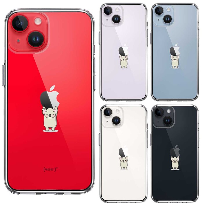 iPhone14Plus ケース クリアコアラ アップル 重量挙げ 並感 スマホケース 側面ソフト 背面ハード ハイブリッド-1