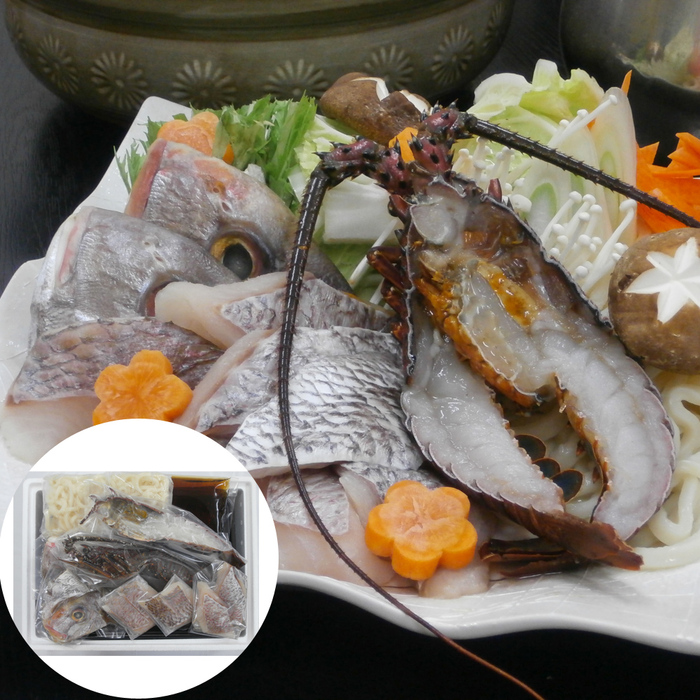 徳島 吟月 天然伊勢海老と鯛の祝い鍋 二重包装可-0