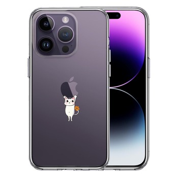 iPhone14Pro ケース クリアあざと可愛い にゃんこ スマホケース 側面ソフト 背面ハード ハイブリッド-0