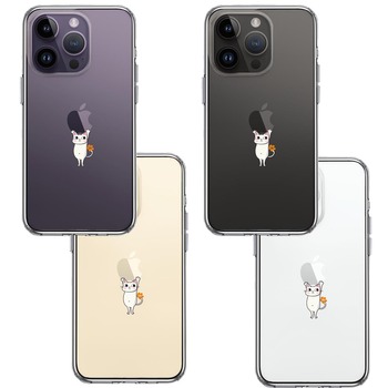 iPhone14Pro ケース クリアあざと可愛い にゃんこ スマホケース 側面ソフト 背面ハード ハイブリッド-1