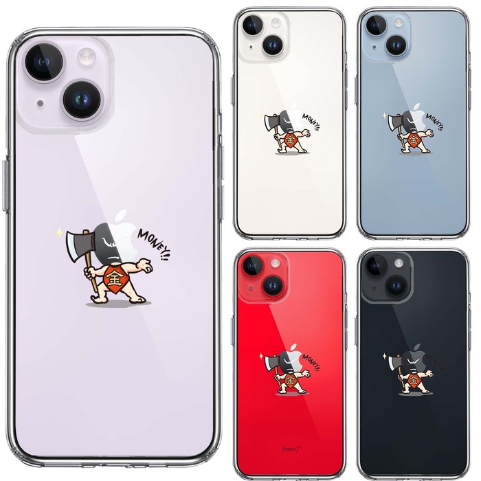 iPhone14 ケース クリア 金太郎 Money スマホケース 側面ソフト 背面ハード ハイブリッド-1