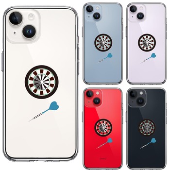 iPhone14Plus ケース クリアダーツ ダーツボード スマホケース 側面ソフト 背面ハード ハイブリッド-1