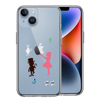 iPhone14Plus ケース クリアアリス ワンダーランド スマホケース 側面ソフト 背面ハード ハイブリッド-0