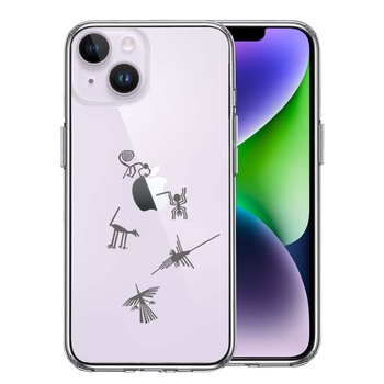 iPhone14 ケース クリア ナスカの地上絵 スマホケース 側面ソフト 背面ハード ハイブリッド-0