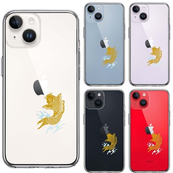 iPhone14 ケース クリア 錦鯉 スマホケース 側面ソフト 背面ハード ハイブリッド-1