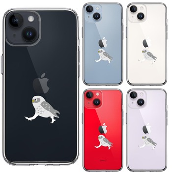 iPhone14 ケース クリア ふくろう 歩き 足が長い スマホケース 側面ソフト 背面ハード ハイブリッド-1