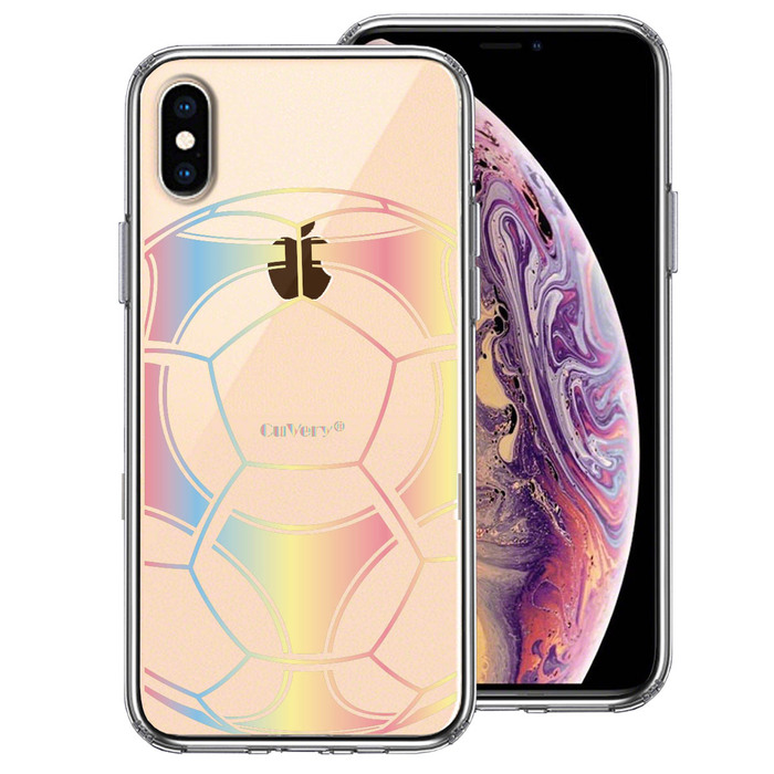 iPhoneX case iPhoneXS case soccer ball color smartphone case hybrid -0