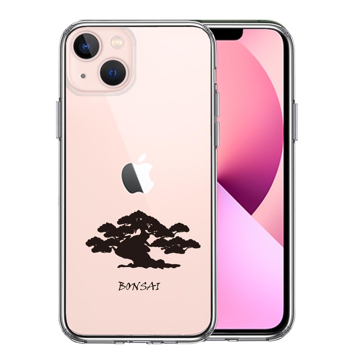 iPhone13mini ケース クリア盆栽 BONSAI スマホケース 側面ソフト 背面ハード ハイブリッド-0