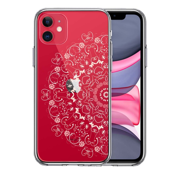 iPhone11 case clear ... floral print smartphone case side soft the back side hard hybrid -0