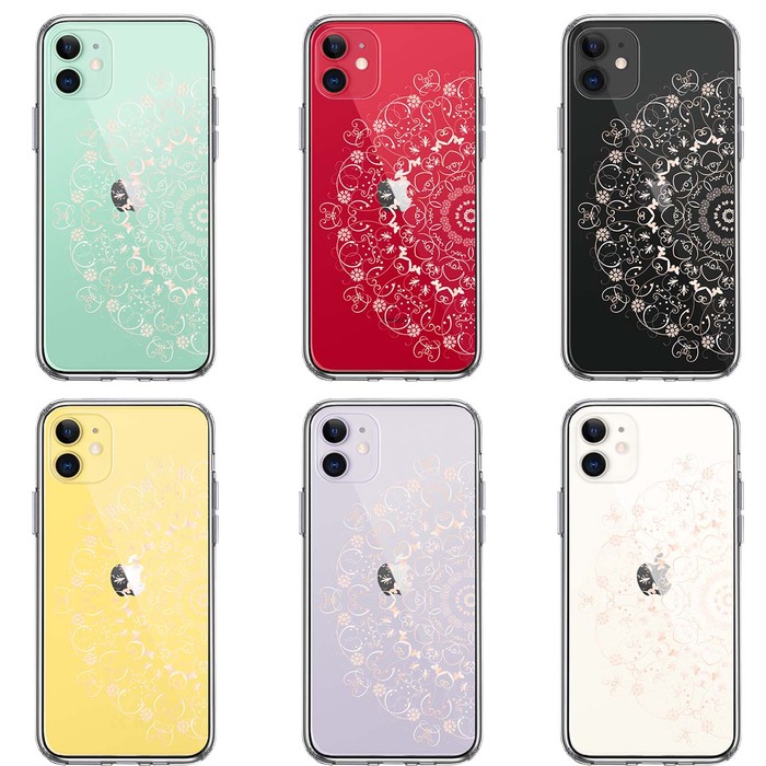 iPhone11 case clear ... floral print smartphone case side soft the back side hard hybrid -1