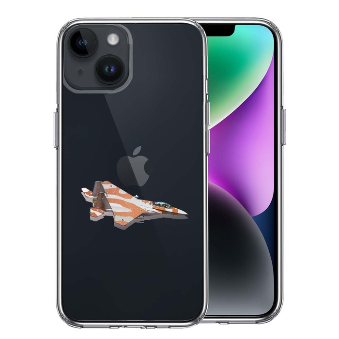 iPhone14Plus ケース クリア航空自衛隊 F 15J アグレッサー6 スマホケース 側面ソフト 背面ハード ハイブリッド-0