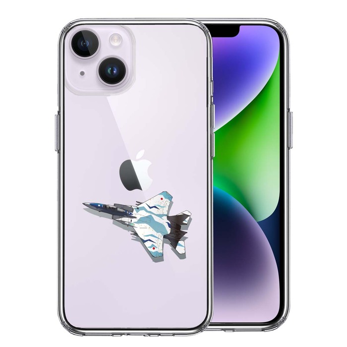 iPhone14Plus ケース クリア航空自衛隊 F 15J アグレッサー4 スマホケース 側面ソフト 背面ハード ハイブリッド-0