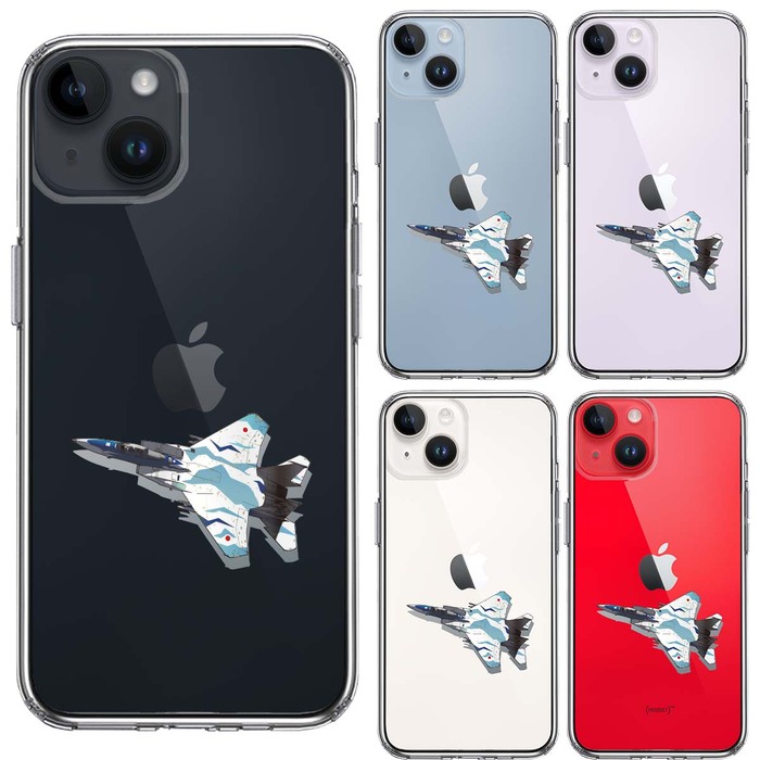 iPhone14Plus ケース クリア航空自衛隊 F 15J アグレッサー4 スマホケース 側面ソフト 背面ハード ハイブリッド-1