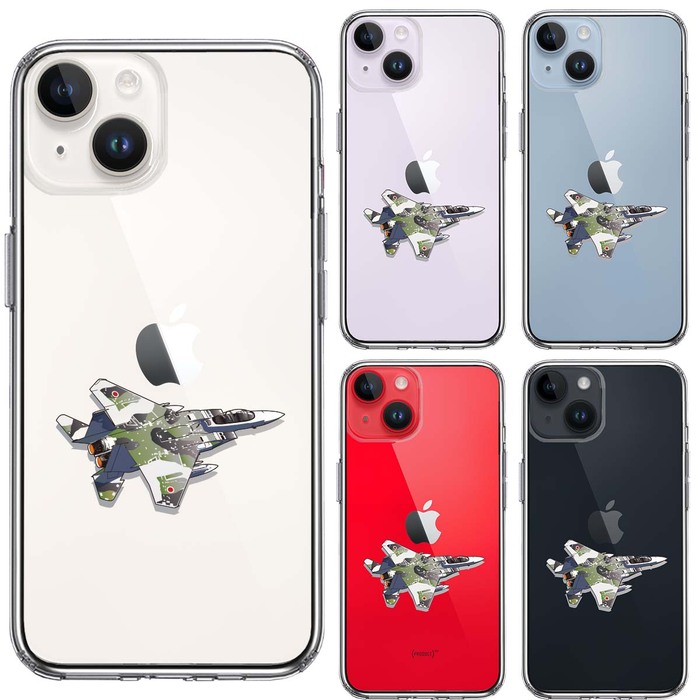 iPhone14Plus ケース クリア  航空自衛隊 F 15J アグレッサー スマホケース 側面ソフト 背面ハード ハイブリッド-1