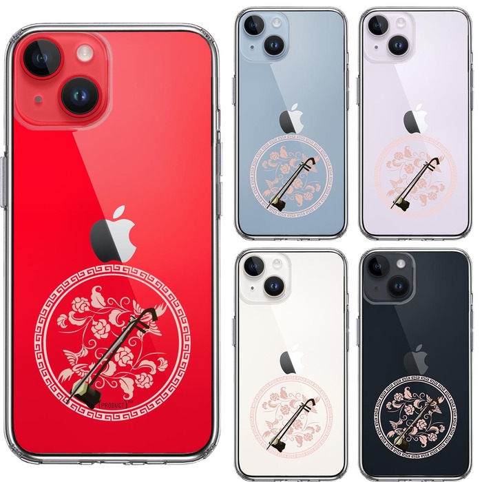iPhone14Plus ケース クリア楽器 二胡 スマホケース 側面ソフト 背面ハード ハイブリッド-1