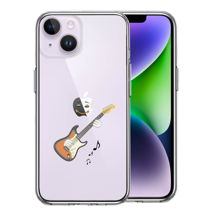 iPhone14Plus ケース クリアギタリスト スマホケース 側面ソフト 背面ハード ハイブリッド-0