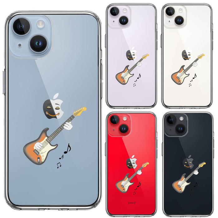 iPhone14Plus ケース クリアギタリスト スマホケース 側面ソフト 背面ハード ハイブリッド-1