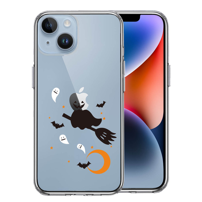 iPhone14Plus ケース クリアHalloween ハロウィン スマホケース 側面ソフト 背面ハード ハイブリッド-0
