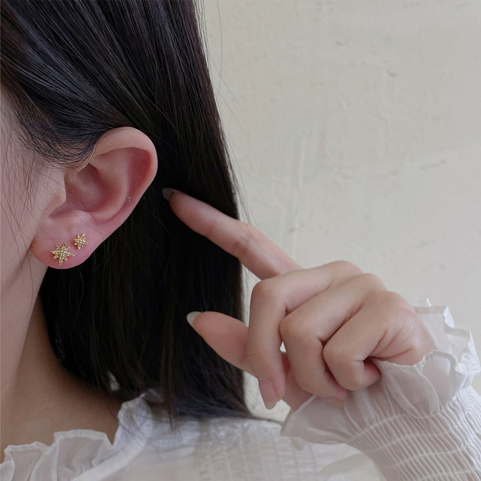 6個セットスタッドピアス スターバースト-5