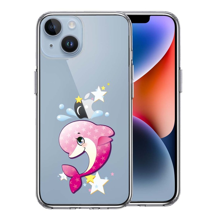 iPhone14Plus ケース クリアイルカ ドルファン スマホケース 側面ソフト 背面ハード ハイブリッド UA18676742-7725-0
