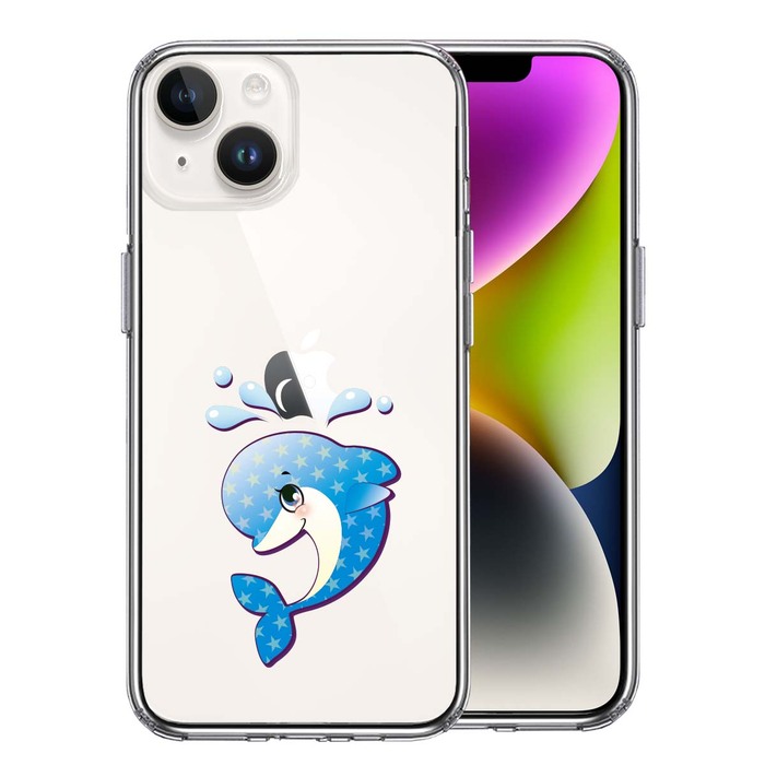 iPhone14Plus ケース クリアイルカ ドルファン スマホケース 側面ソフト 背面ハード ハイブリッド UA18676741-7726-0