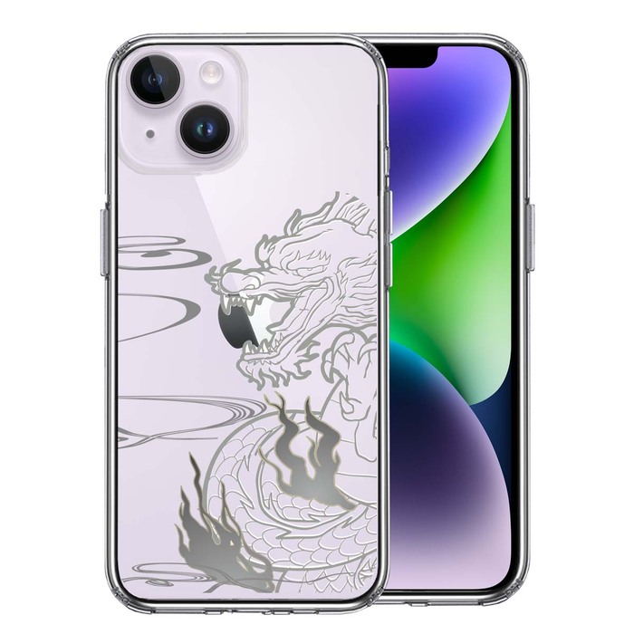 iPhone14Plus ケース クリア龍 1 スマホケース 側面ソフト 背面ハード ハイブリッド-0
