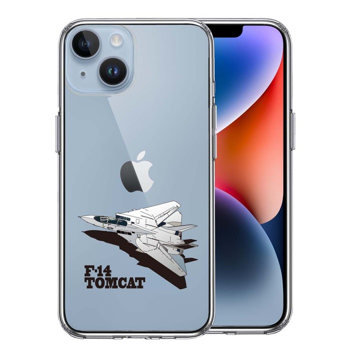 iPhone14Plus ケース クリア米軍 F 14 トムキャット スマホケース 側面ソフト 背面ハード ハイブリッド-0