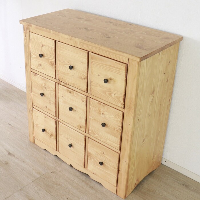  Country style many drawer chest 90 light brown giocosojoko-so-0