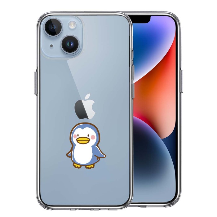 iPhone14 Plus 側面ソフト 背面ハード ハイブリッド クリア ケース ペンギン スマホケース 側面ソフト 背面ハード ハイブリッド-0