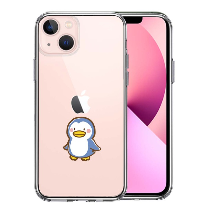 iPhone13mini ケース クリア  ペンギン スマホケース 側面ソフト 背面ハード ハイブリッド-0