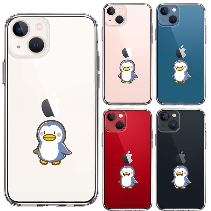 iPhone13mini ケース クリア  ペンギン スマホケース 側面ソフト 背面ハード ハイブリッド-1