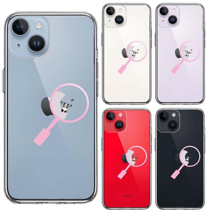 iPhone14Plus ケース クリア よく見たら パンダ トレーニング中 スマホケース 側面ソフト 背面ハード ハイブリッド-1