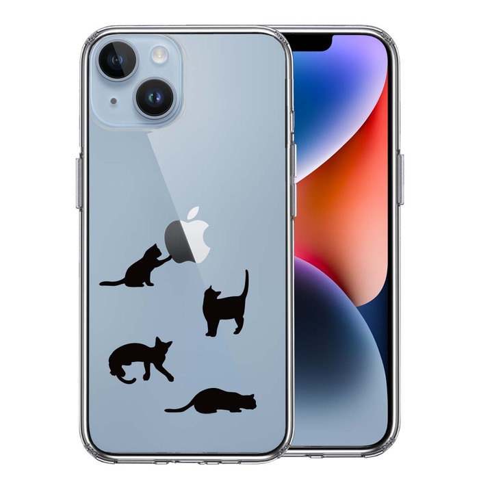 iPhone14 ケース クリア 陽だまりのにゃんこ ねこ 猫 スマホケース 側面ソフト 背面ハード ハイブリッド -0